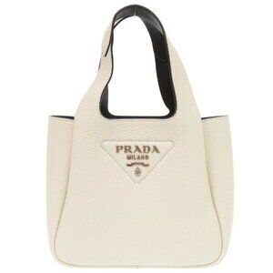 Prada Vitello Dino White Leather Handbag